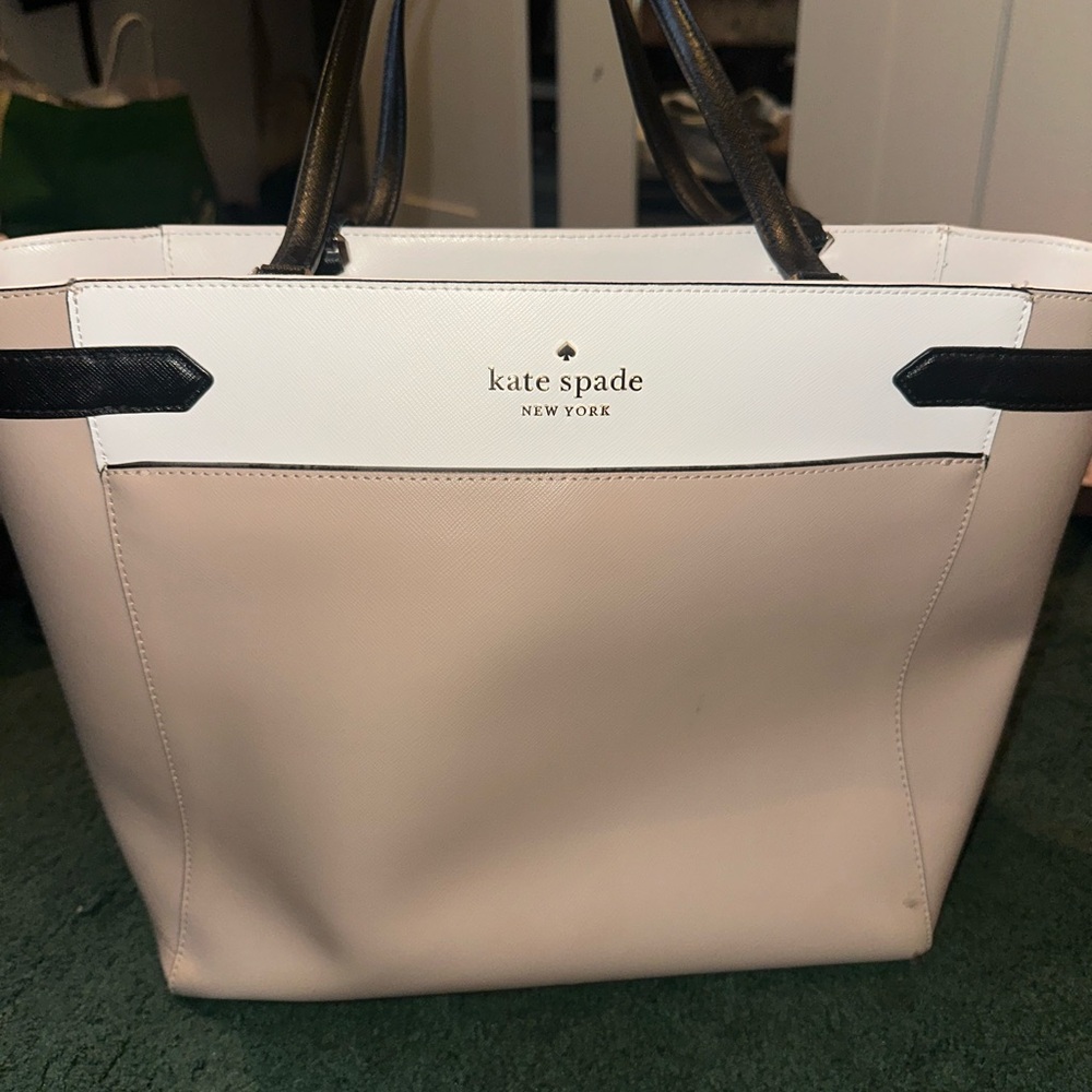kate spade Cream and Black Tote Bag